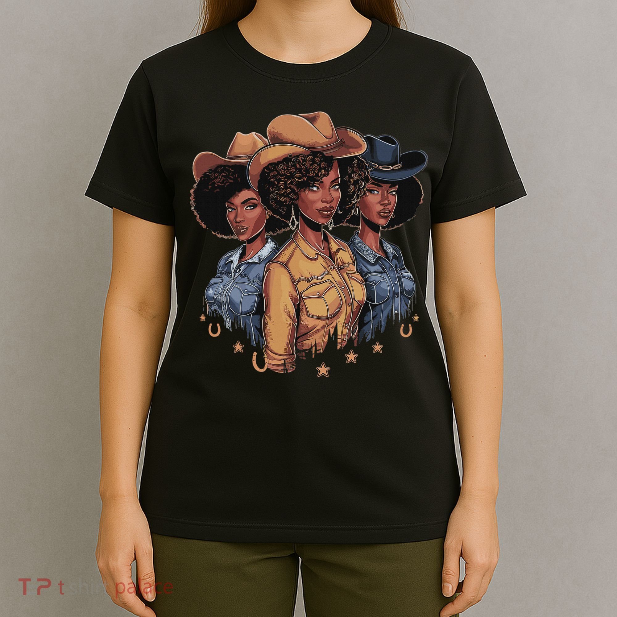Black Cowgirl Rodeo Melanin T-Shirt