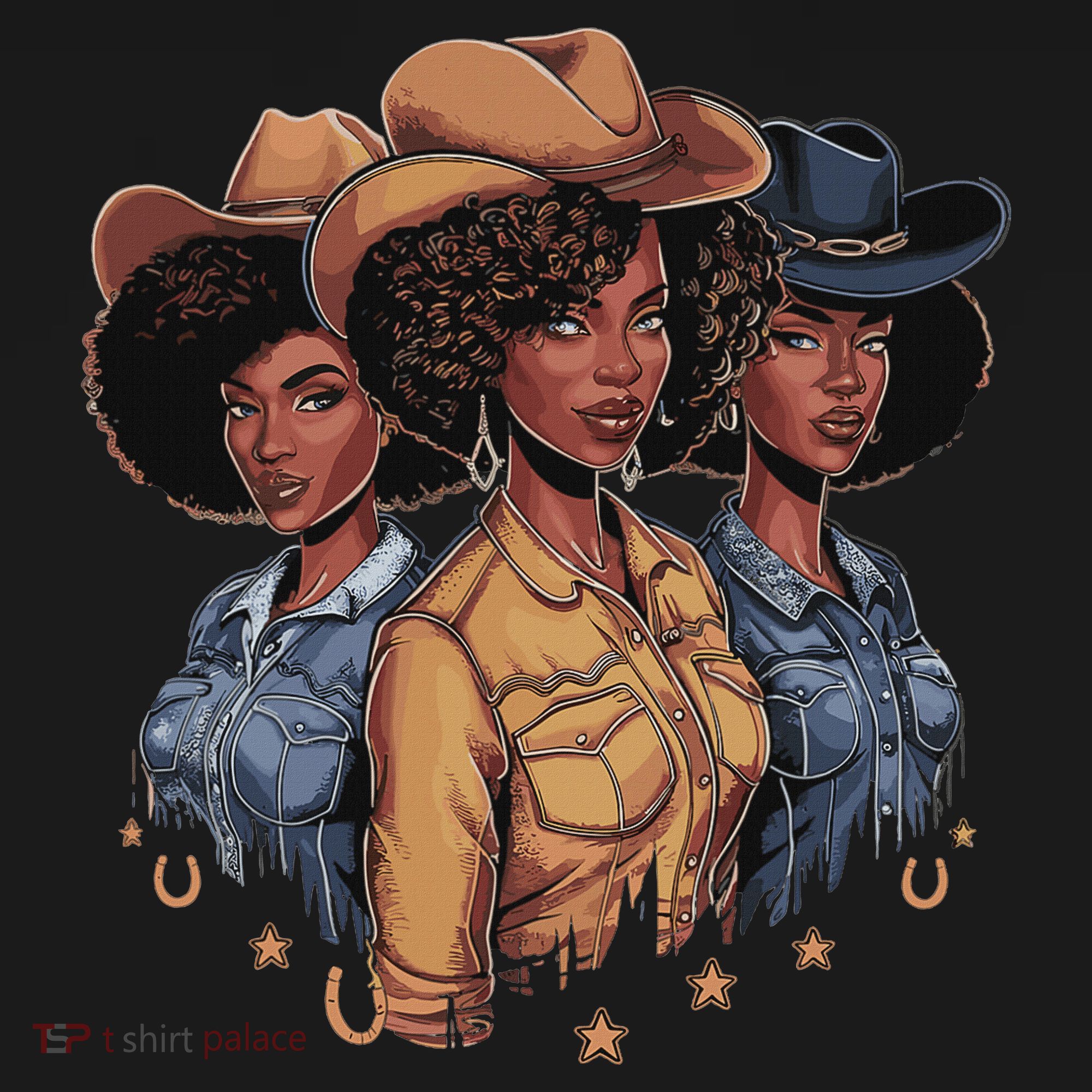 Black Cowgirl Rodeo Melanin T-Shirt