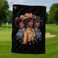 Black Cowgirl Rodeo Melanin Golf Towel thumb 1