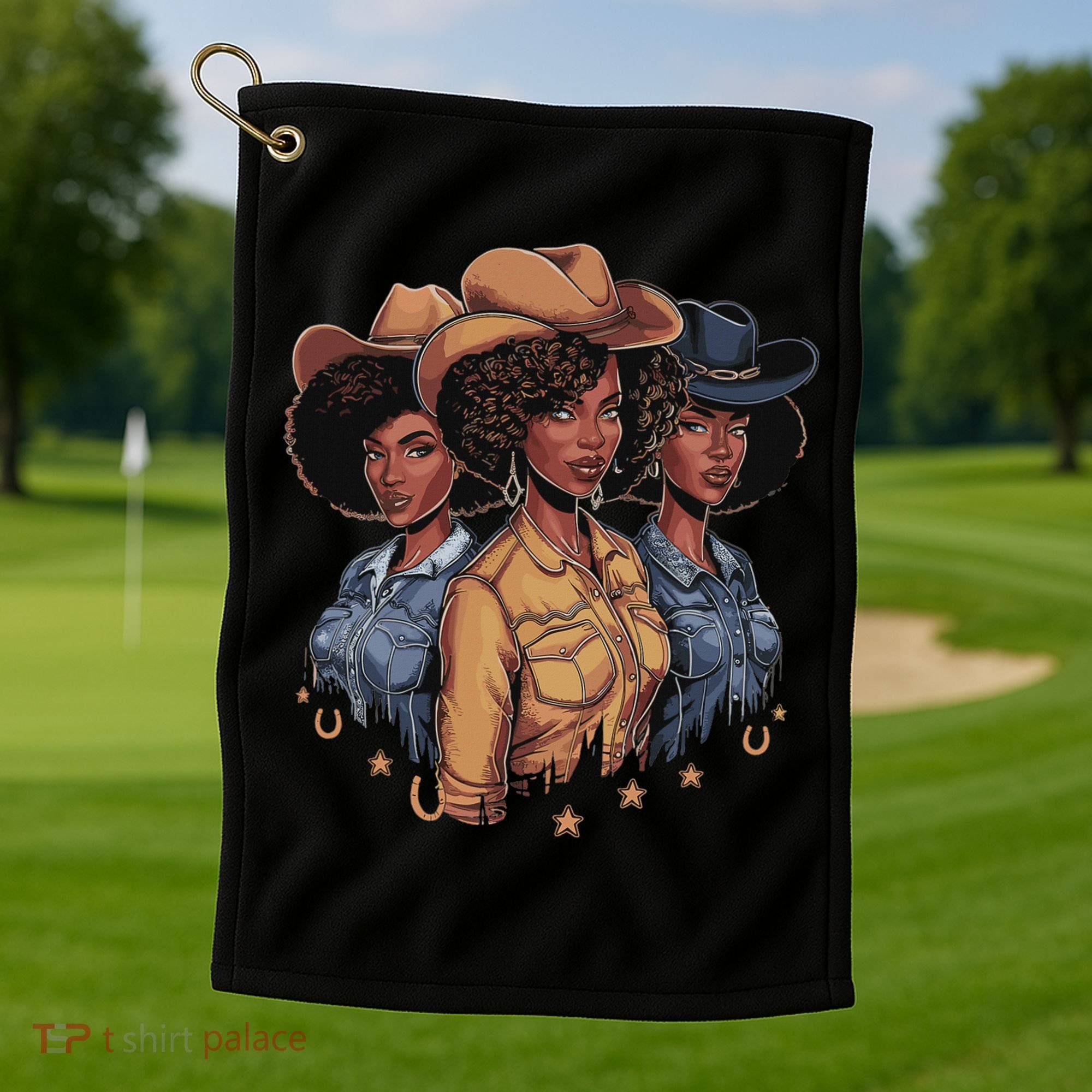Black Cowgirl Rodeo Melanin Golf Towel