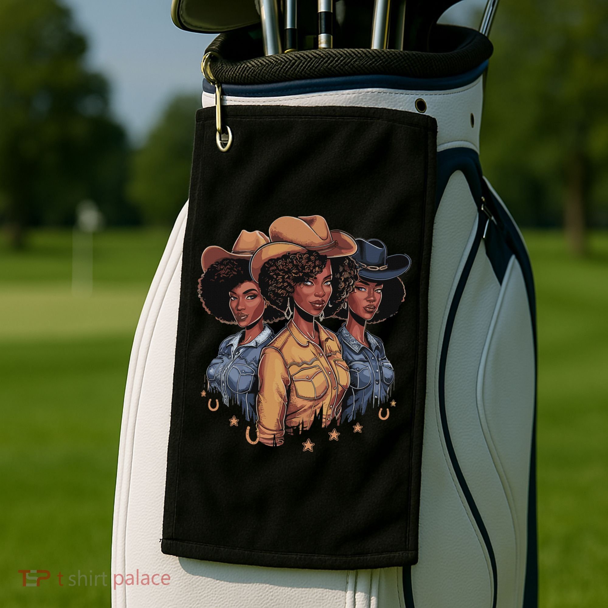 Black Cowgirl Rodeo Melanin Golf Towel