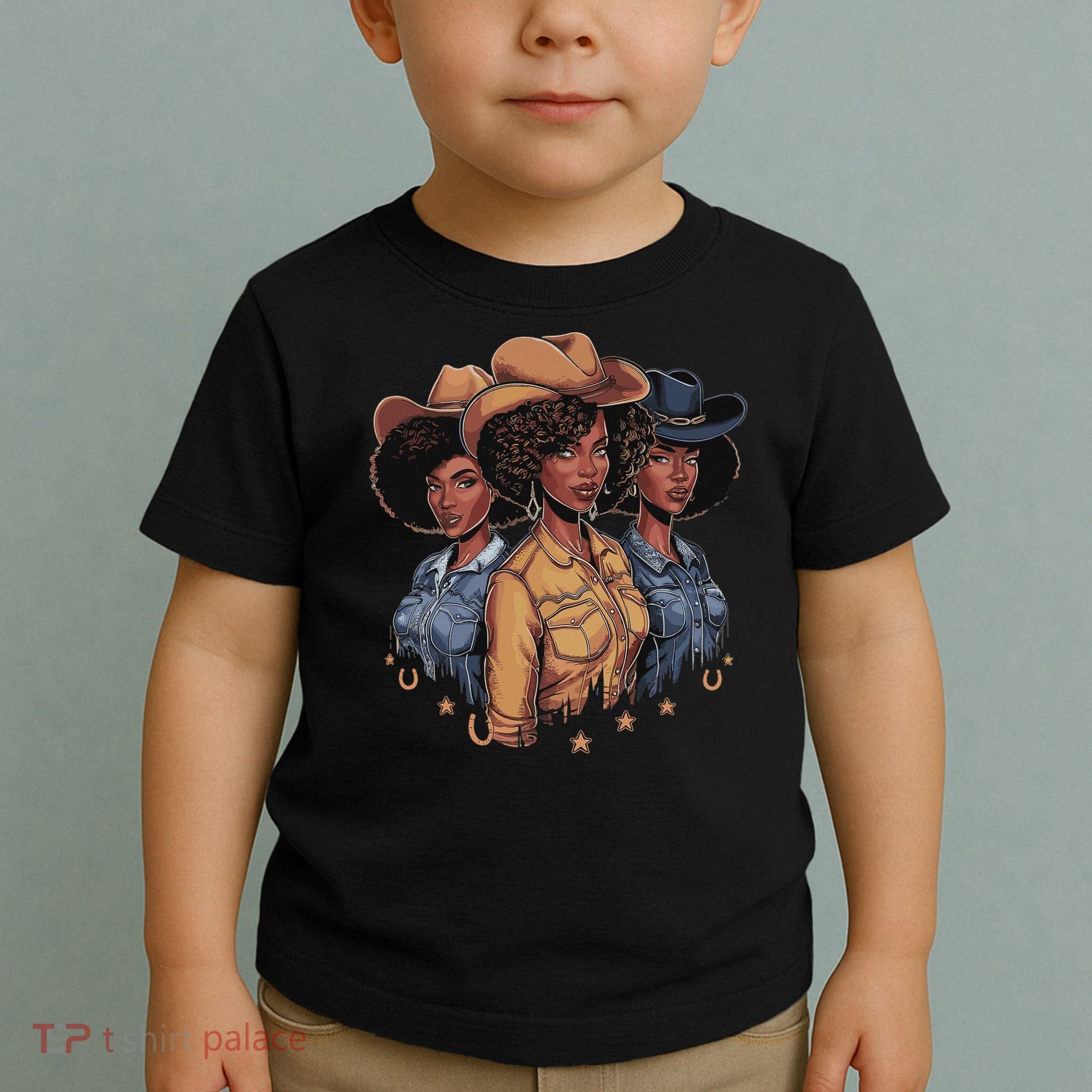 Black Cowgirl Rodeo Melanin Toddler T-Shirt