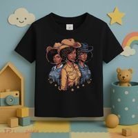 Black Cowgirl Rodeo Melanin Toddler T-Shirt thumb 3