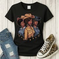 Black Cowgirl Rodeo Melanin Women's T-Shirt thumb 3