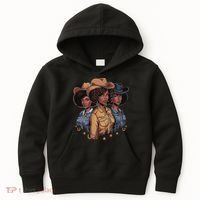 Black Cowgirl Rodeo Melanin Kids Hoodie thumb 0