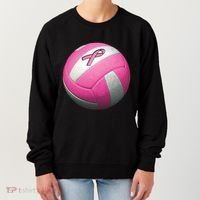 Breast Cancer Ribbon Pink Volleyball Women's Sweatshirt thumb 0