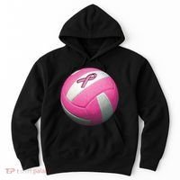 Breast Cancer Ribbon Pink Volleyball Hoodie thumb 0