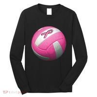 Breast Cancer Ribbon Pink Volleyball Long Sleeve Shirt thumb 0