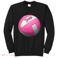 Breast Cancer Ribbon Pink Volleyball Sweatshirt thumb 0