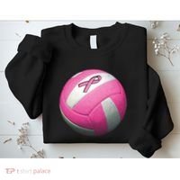 Breast Cancer Ribbon Pink Volleyball Sweatshirt thumb 2