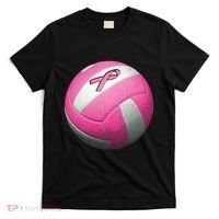 Breast Cancer Ribbon Pink Volleyball T-Shirt thumb 0