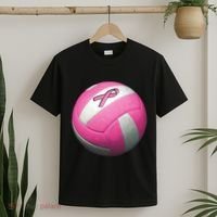 Breast Cancer Ribbon Pink Volleyball T-Shirt thumb 2