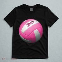 Breast Cancer Ribbon Pink Volleyball T-Shirt thumb 5