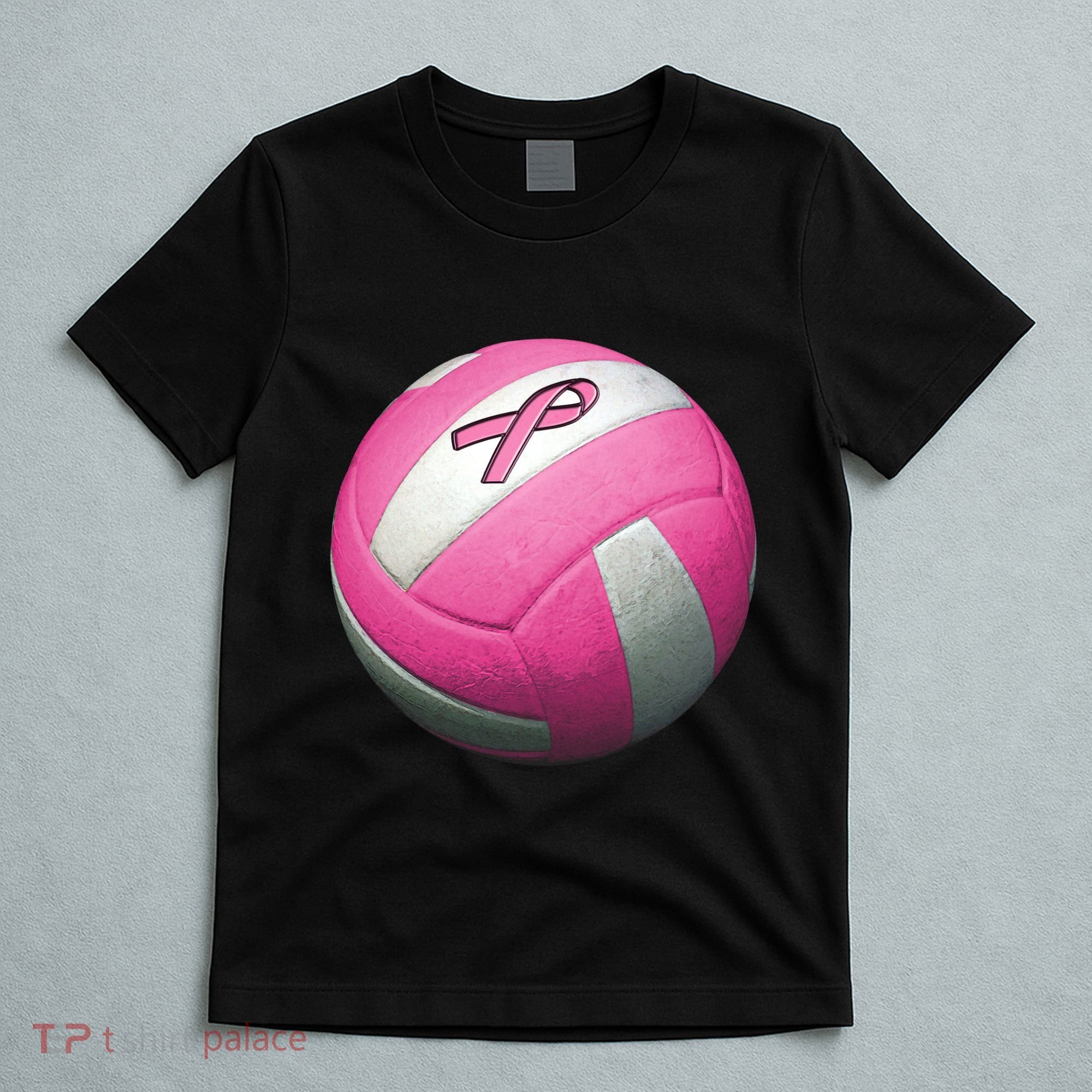 Breast Cancer Ribbon Pink Volleyball T-Shirt