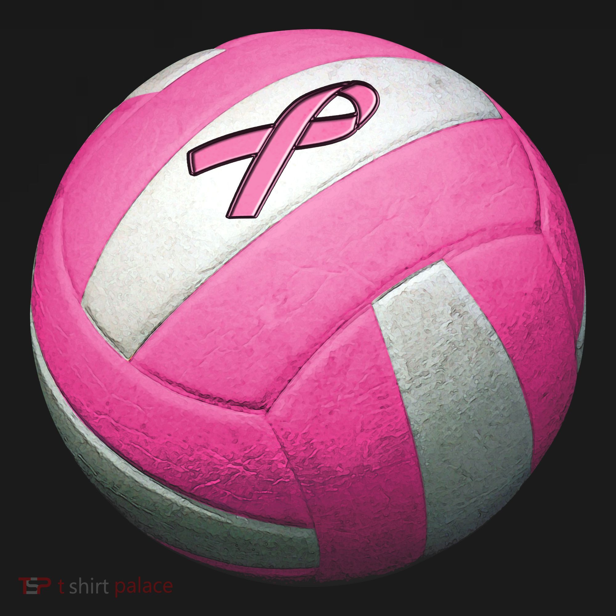 Breast Cancer Ribbon Pink Volleyball T-Shirt