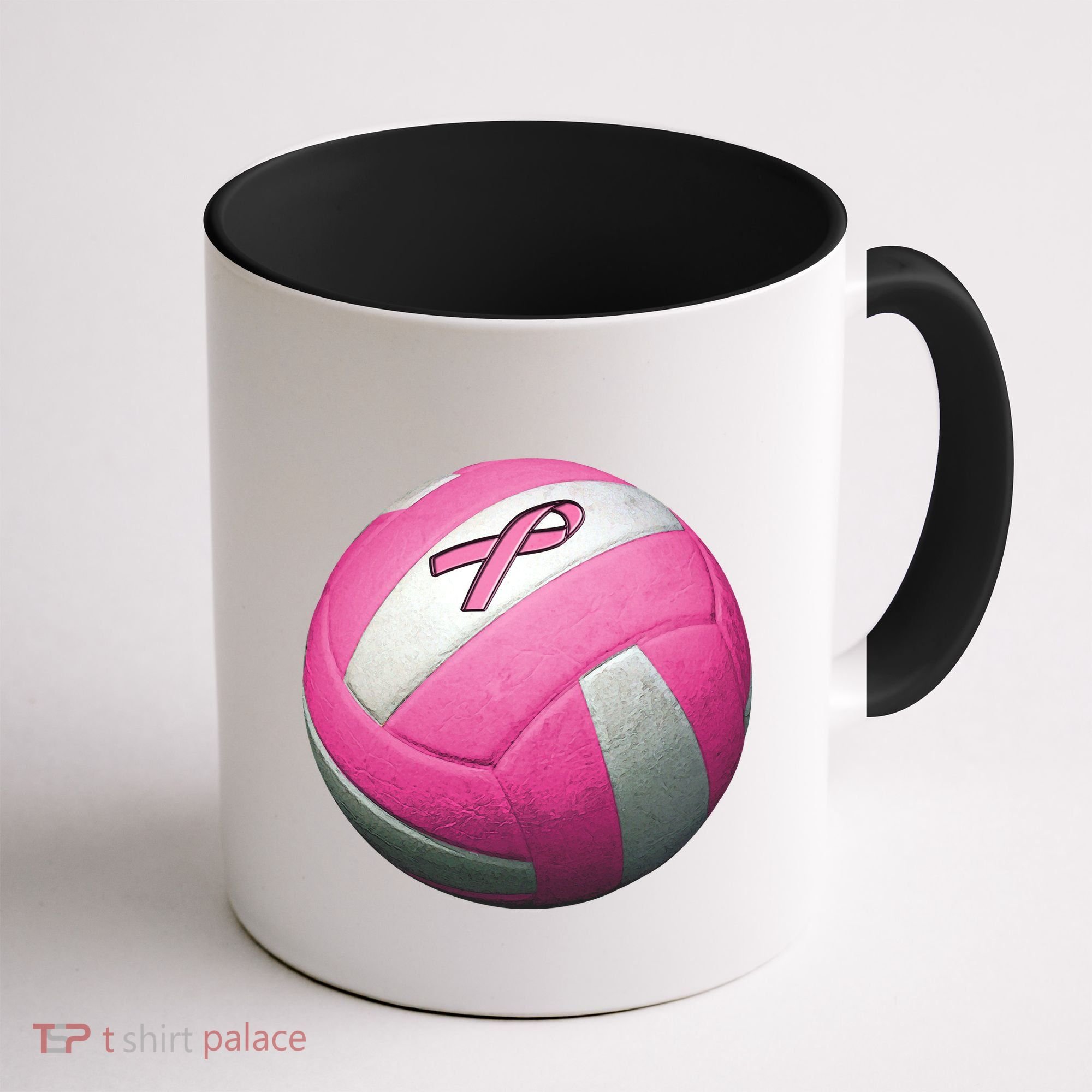 Breast Cancer Ribbon Pink Volleyball Coffee Mug