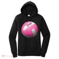 Breast Cancer Ribbon Pink Volleyball Women's Hoodie thumb 0