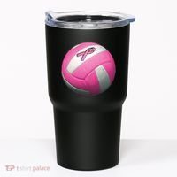 Breast Cancer Ribbon Pink Volleyball Tumbler thumb 0
