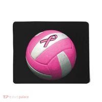 Breast Cancer Ribbon Pink Volleyball Mousepad thumb 0