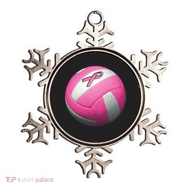Breast Cancer Ribbon Pink Volleyball Ornament
