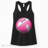 Breast Cancer Ribbon Pink Volleyball Women's Tank Top thumb 0