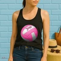Breast Cancer Ribbon Pink Volleyball Women's Tank Top thumb 2