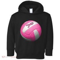 Breast Cancer Ribbon Pink Volleyball Toddler Hoodie thumb 0