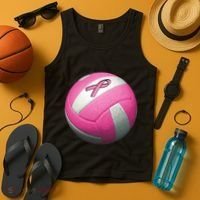 Breast Cancer Ribbon Pink Volleyball Tank Top thumb 4