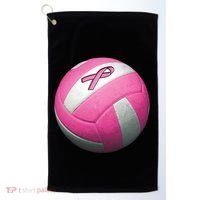 Breast Cancer Ribbon Pink Volleyball Golf Towel thumb 0