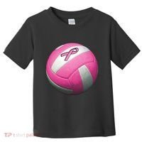 Breast Cancer Ribbon Pink Volleyball Toddler T-Shirt thumb 0