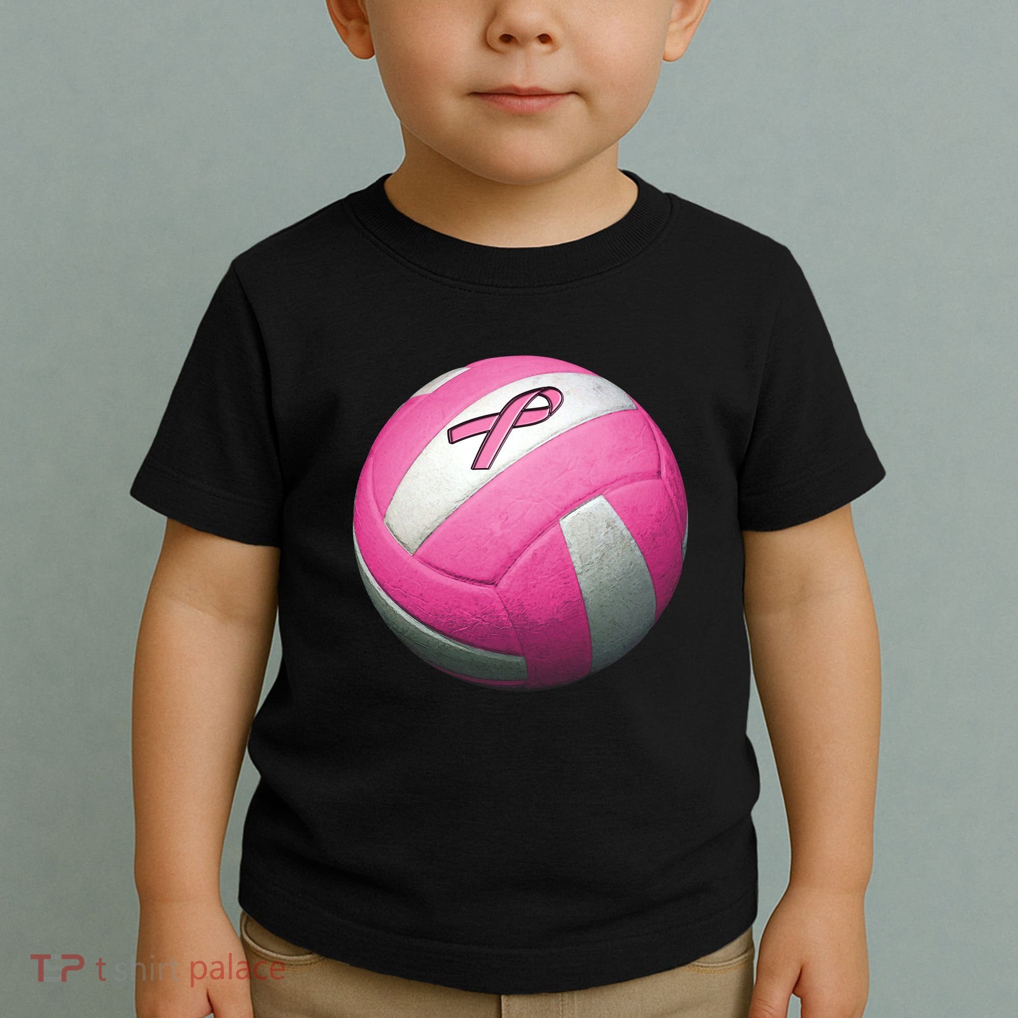 Breast Cancer Ribbon Pink Volleyball Toddler T-Shirt