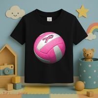 Breast Cancer Ribbon Pink Volleyball Toddler T-Shirt thumb 3