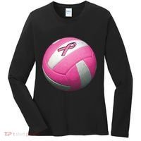 Breast Cancer Ribbon Pink Volleyball Women's Long Sleeve Shirt thumb 0