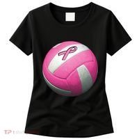 Breast Cancer Ribbon Pink Volleyball Women's T-Shirt thumb 0