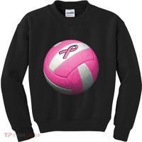 Breast Cancer Ribbon Pink Volleyball Kids Sweatshirt thumb 0