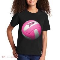 Breast Cancer Ribbon Pink Volleyball Kids T-Shirt thumb 2