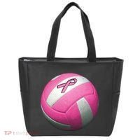 Breast Cancer Ribbon Pink Volleyball Tote Bag thumb 0