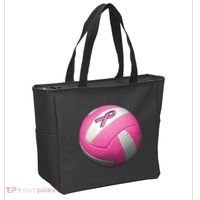 Breast Cancer Ribbon Pink Volleyball Tote Bag thumb 2