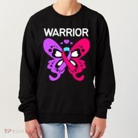 Butterfly Cancer Ribbon Thyroid Cancer Warrior Gift Women's Sweatshirt thumb 0