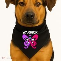 Butterfly Cancer Ribbon Thyroid Cancer Warrior Gift USA-Made Doggie Bandana thumb 1