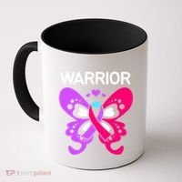 Butterfly Cancer Ribbon Thyroid Cancer Warrior Gift Coffee Mug thumb 0