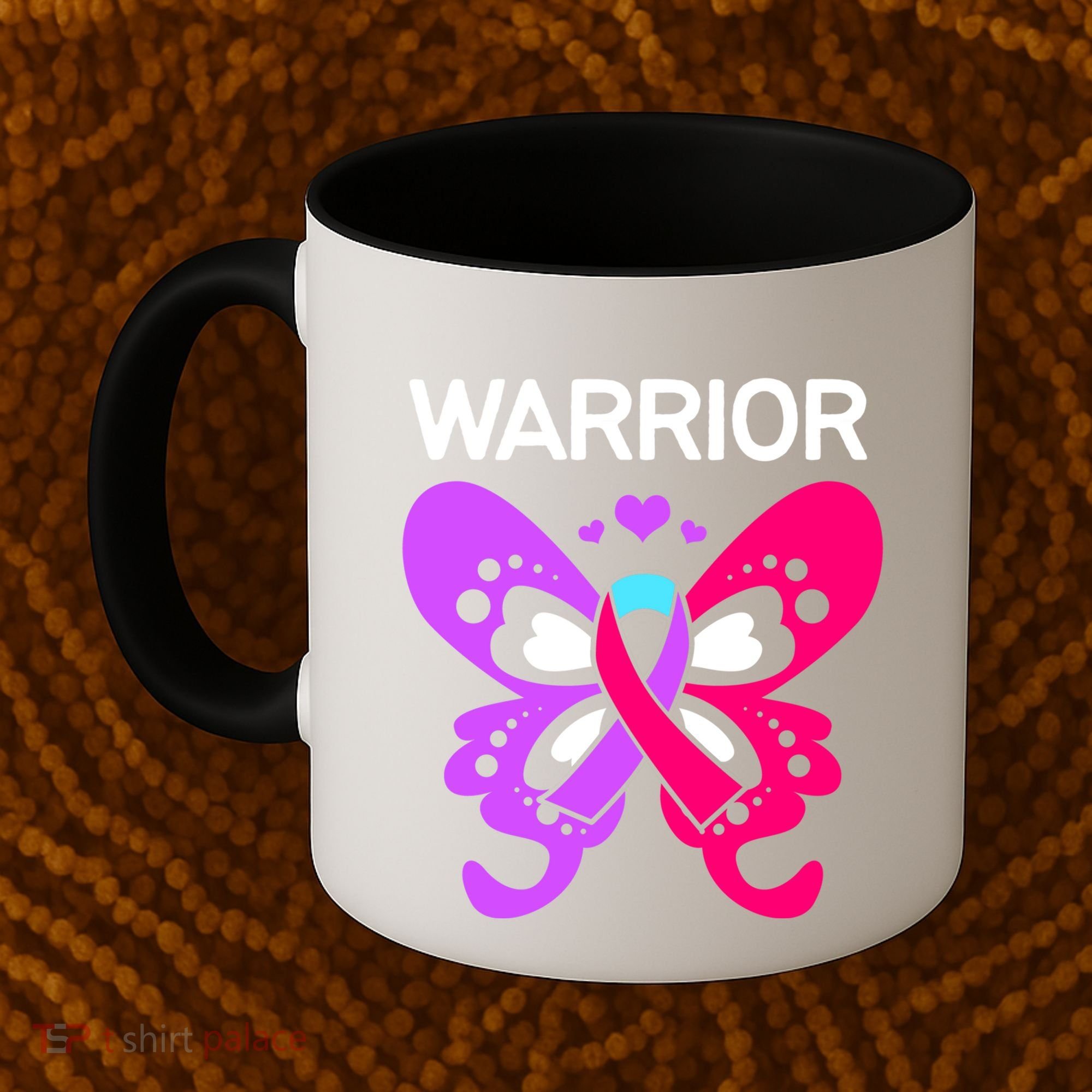 Butterfly Cancer Ribbon Thyroid Cancer Warrior Gift Coffee Mug