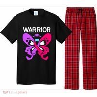 Butterfly Cancer Ribbon Thyroid Cancer Warrior Gift Pajama Set thumb 0