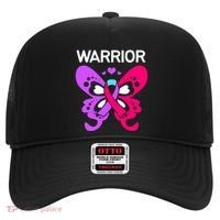 Butterfly Cancer Ribbon Thyroid Cancer Warrior Gift Hat thumb 0