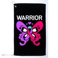 Butterfly Cancer Ribbon Thyroid Cancer Warrior Gift Golf Towel thumb 0