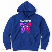 Butterfly Cancer Ribbon Thyroid Cancer Warrior Gift Hoodie thumb 0