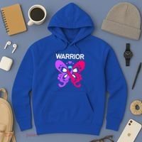 Butterfly Cancer Ribbon Thyroid Cancer Warrior Gift Hoodie thumb 3