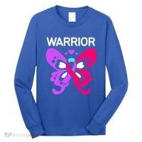 Butterfly Cancer Ribbon Thyroid Cancer Warrior Gift Long Sleeve Shirt thumb 0