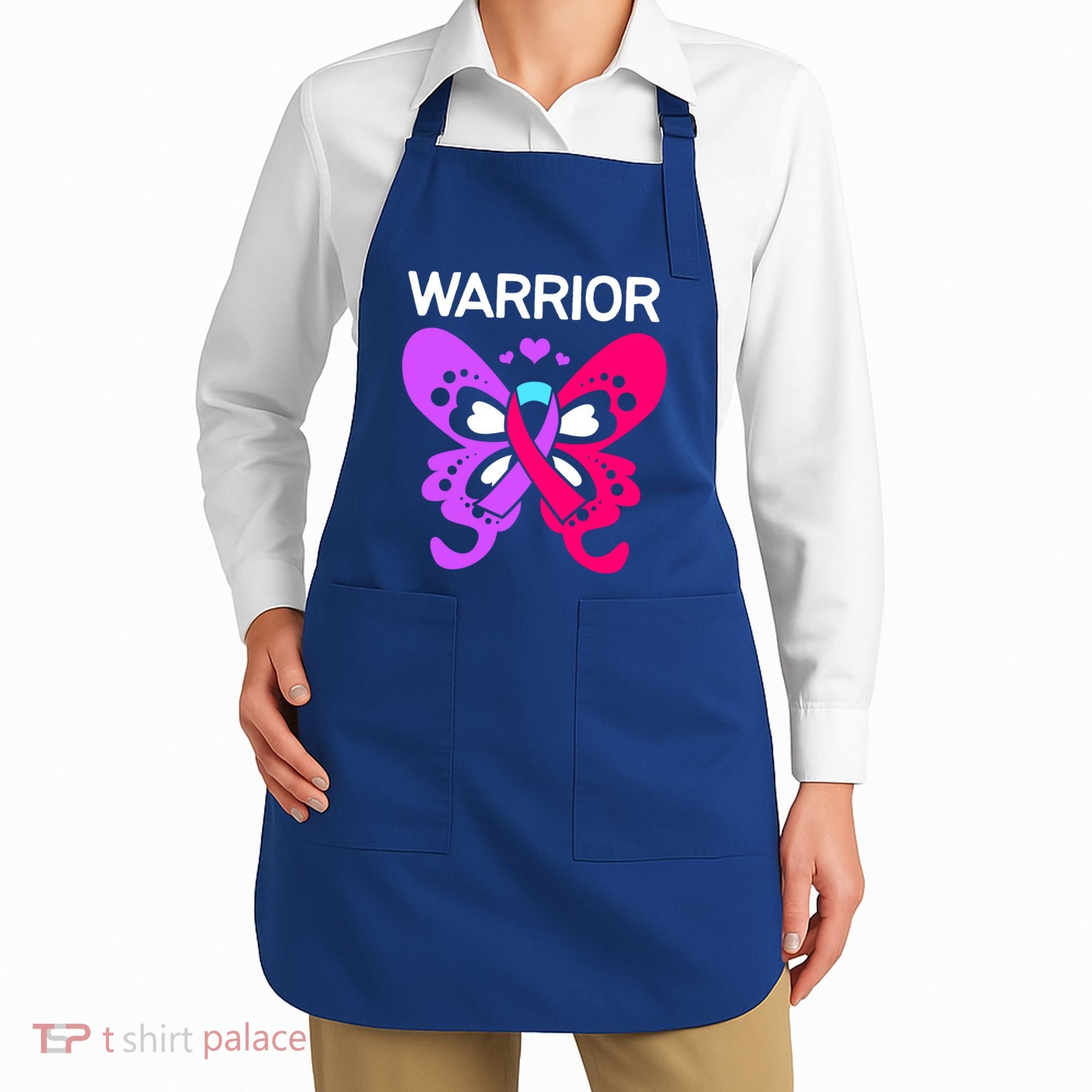 Butterfly Cancer Ribbon Thyroid Cancer Warrior Gift Apron