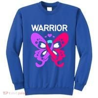 Butterfly Cancer Ribbon Thyroid Cancer Warrior Gift Sweatshirt thumb 0